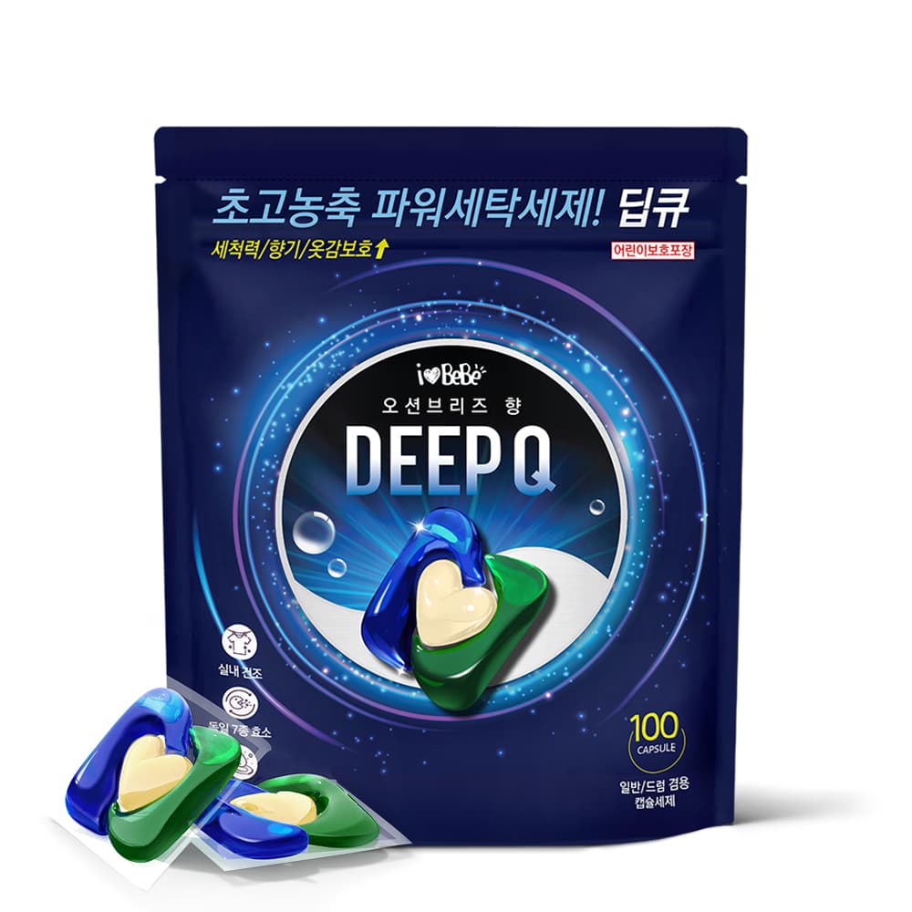 아이러브베베 딥큐 고농축 캡슐세제 100개입, 오션브리즈, 1개