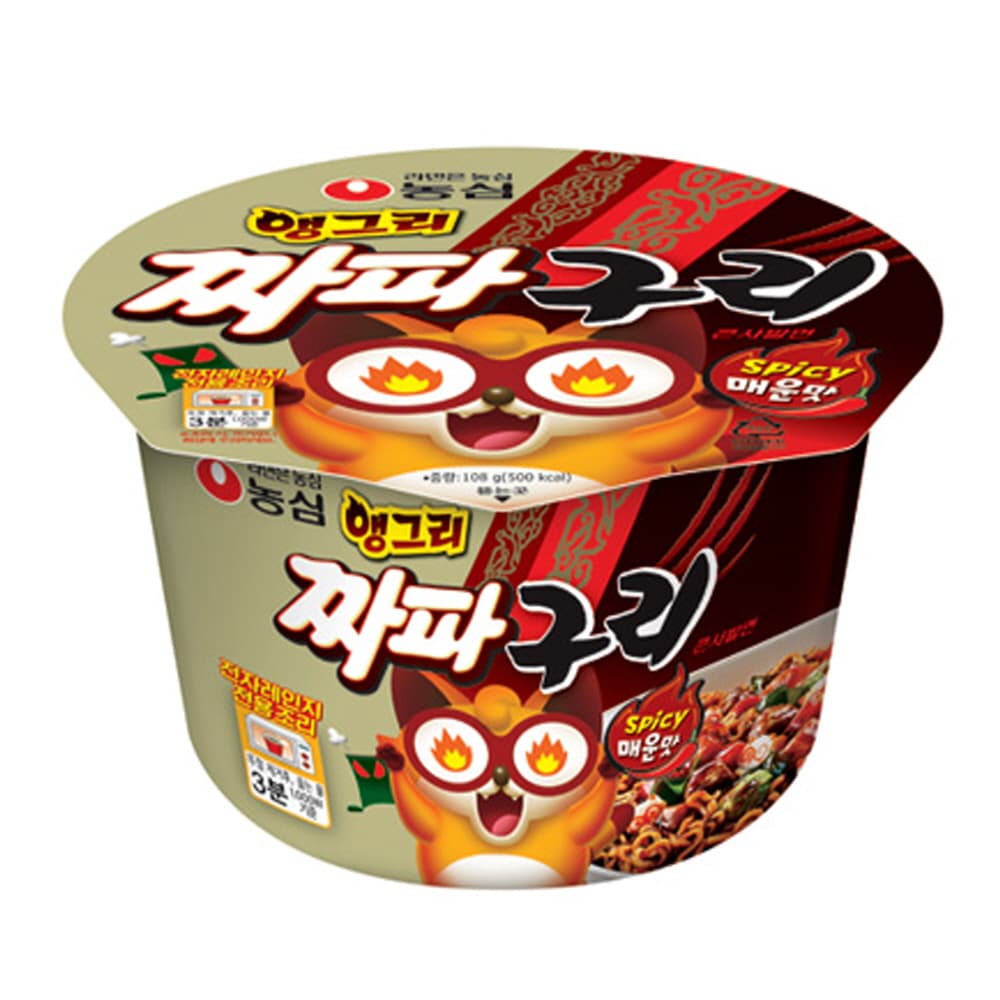 농심 앵그리 짜파구리 큰사발, 108g, 16개