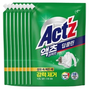 액츠 퍼펙트 딥클린 일반드럼겸용 리필 1.5L X 8개(1박스)