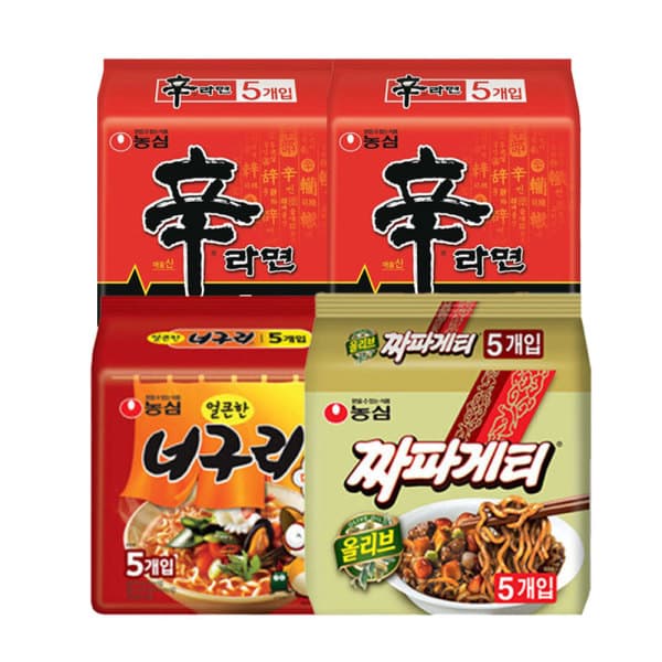 농심 신라면 10입 + 너구리 5입 + 짜파게티 5입 (총 20봉)