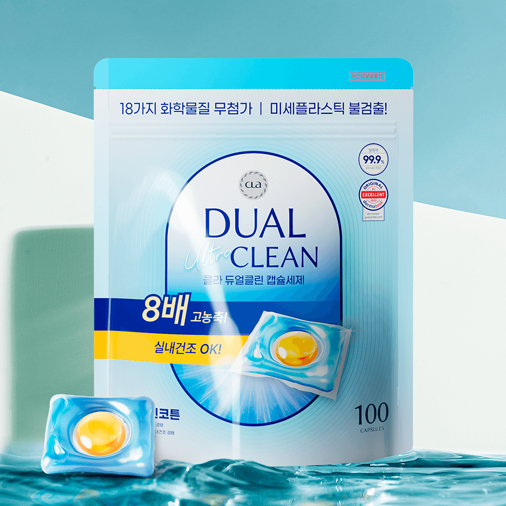 CLA 듀얼 울트라 클린 캡슐세제 클린코튼 100개입, 클린코튼, 1개