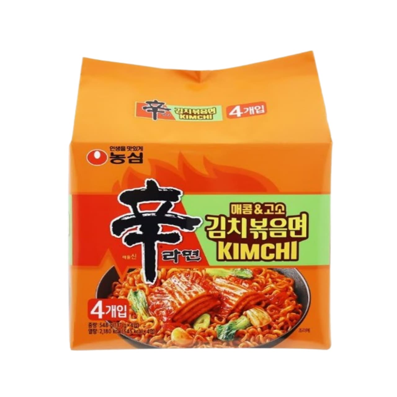 농심 신라면 김치 볶음면 137g, 4개