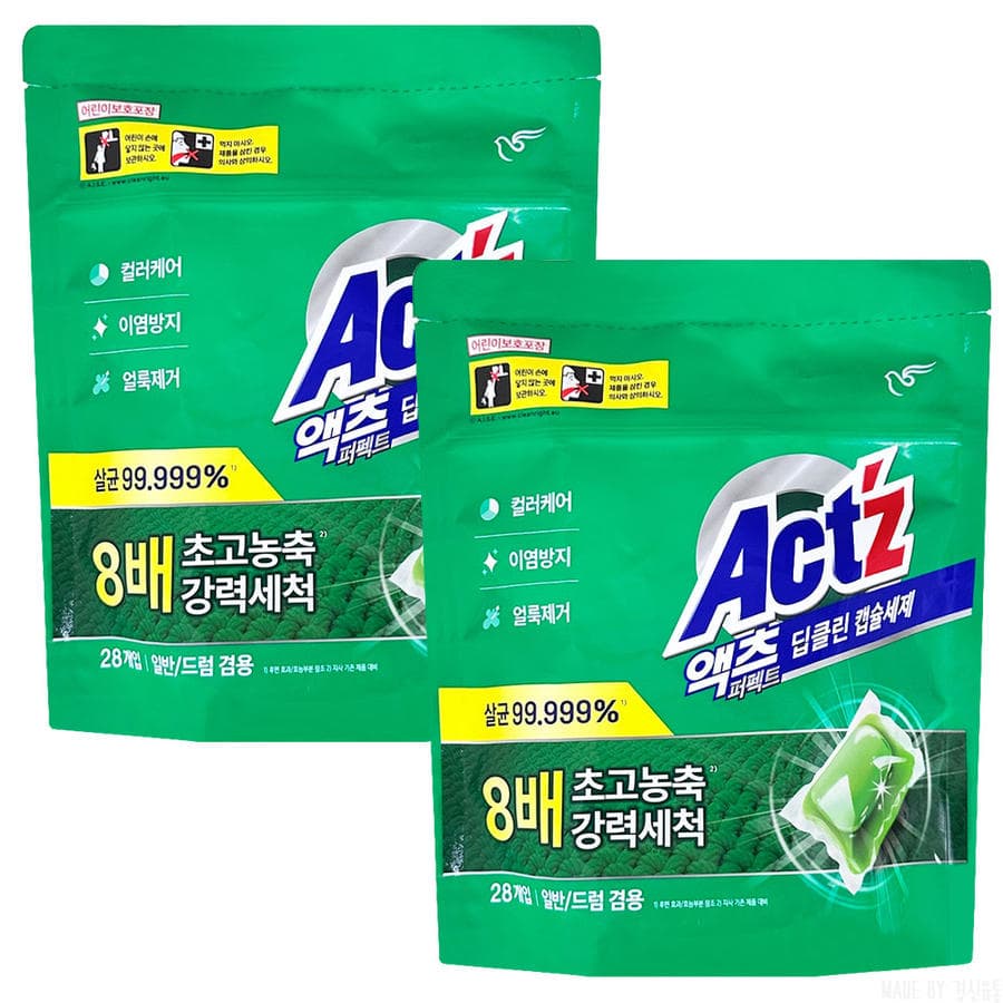 액츠 퍼펙트 딥클린 캡슐세제 겸용 28개입 2개