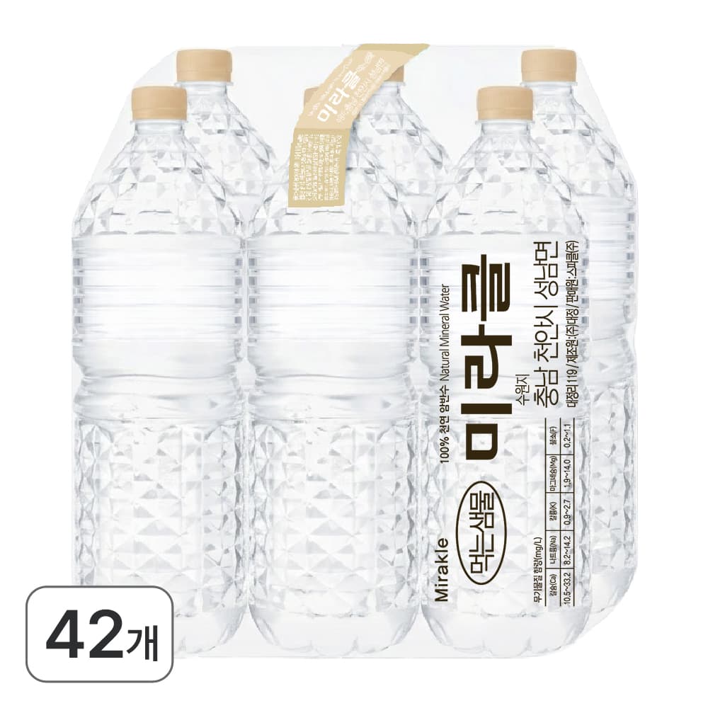 미라클 먹는샘물 2L, 36개