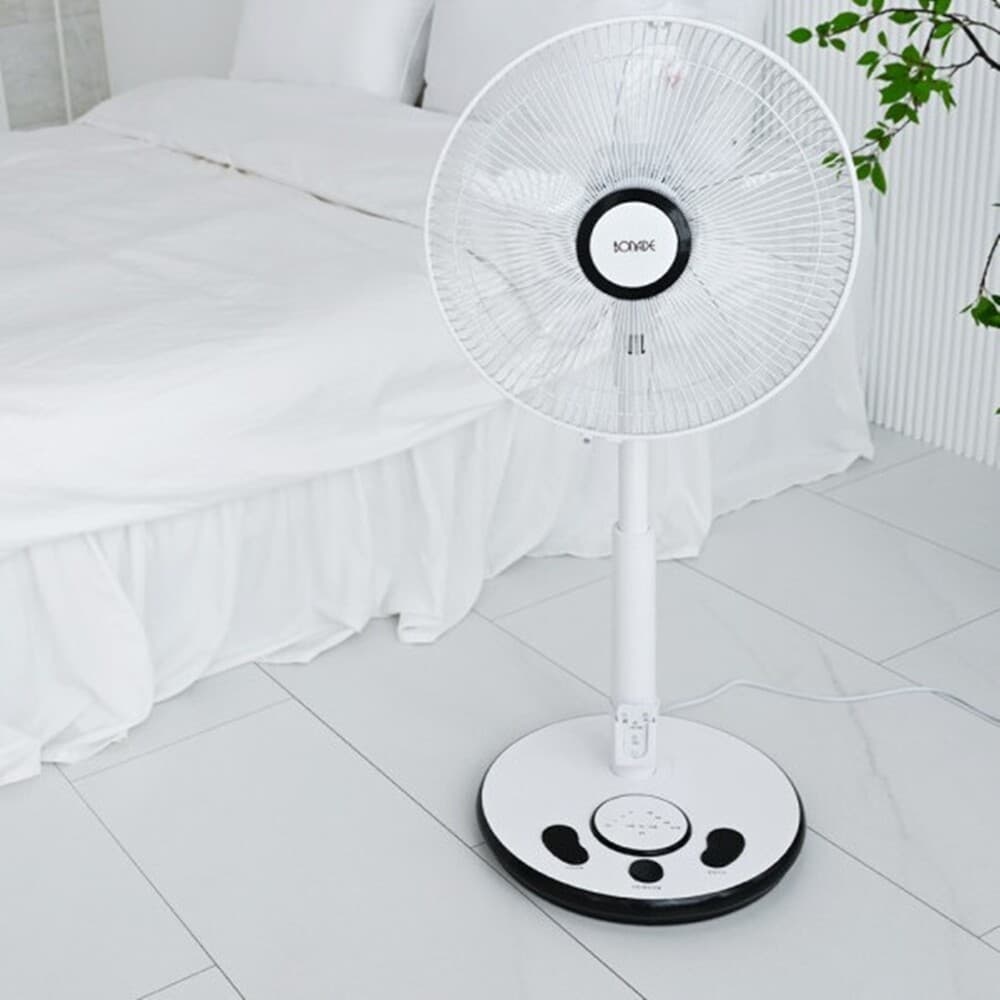 보나드 보나드 강력한 바람 시원한 여름 5엽 저소음 발터치 리모컨 스탠드 14인치 선풍기 BO-R14F