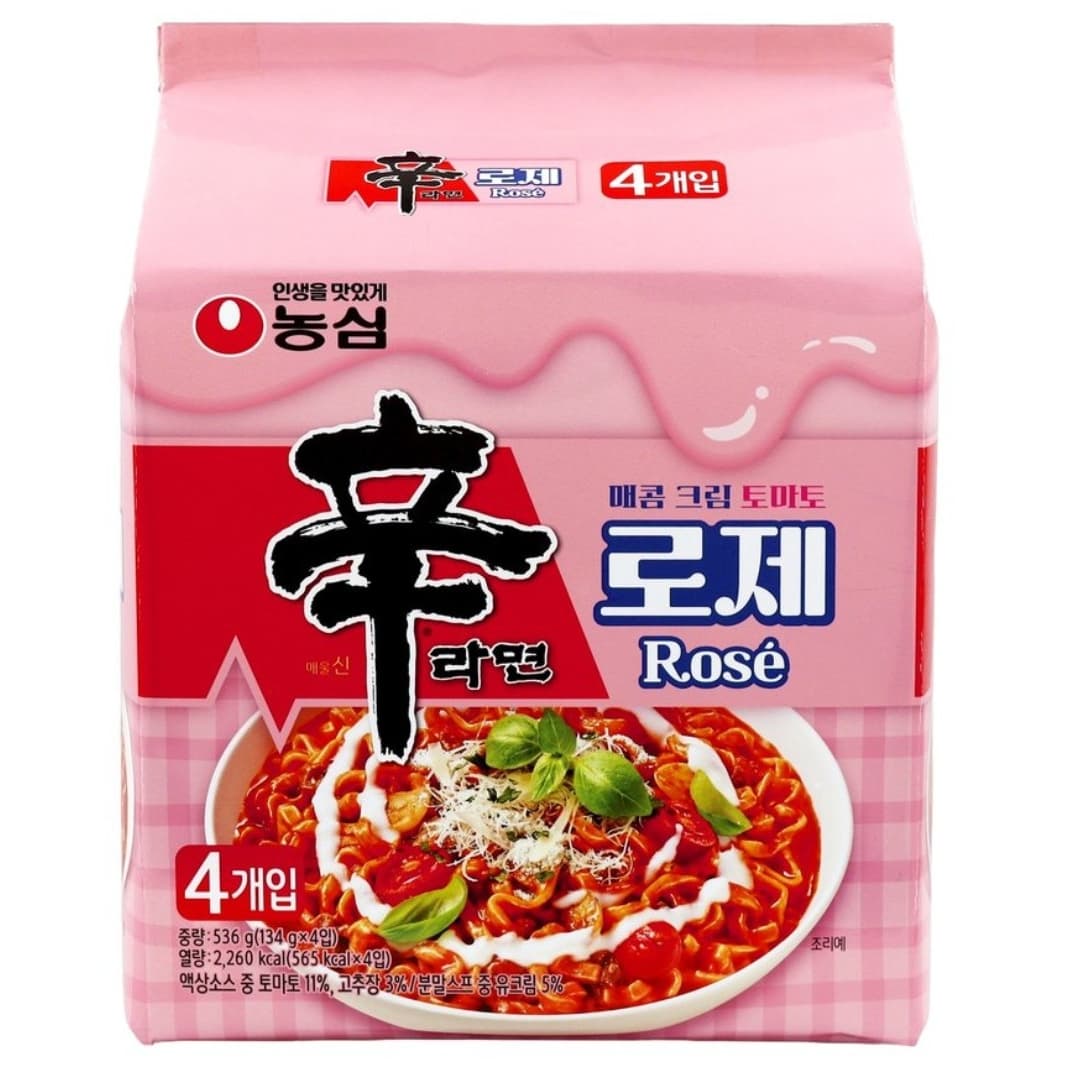 농심 신라면 로제, 134g, 4개