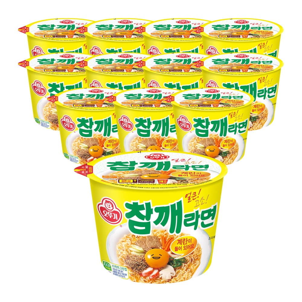 오뚜기 참깨라면 큰컵라면 110g, 12개