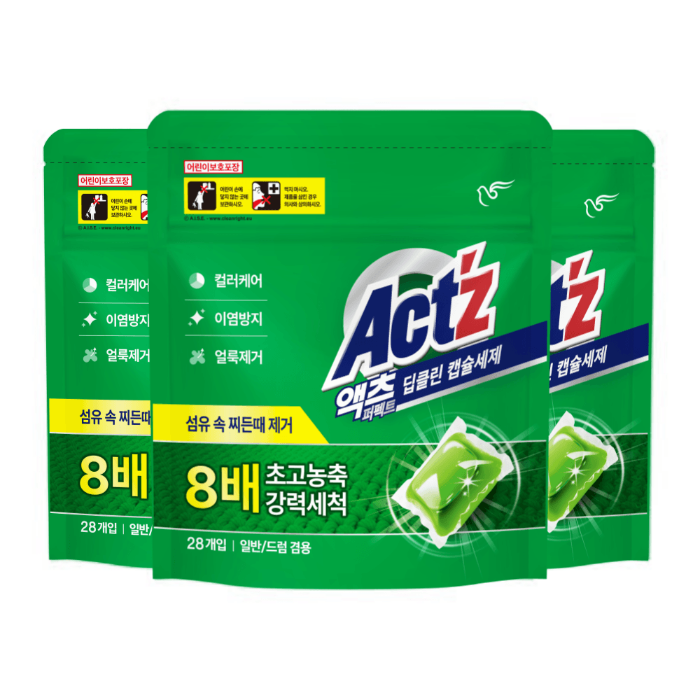 액츠 퍼펙트 캡슐세제 딥클린 28입 1개+1개 &1개 (총3개)