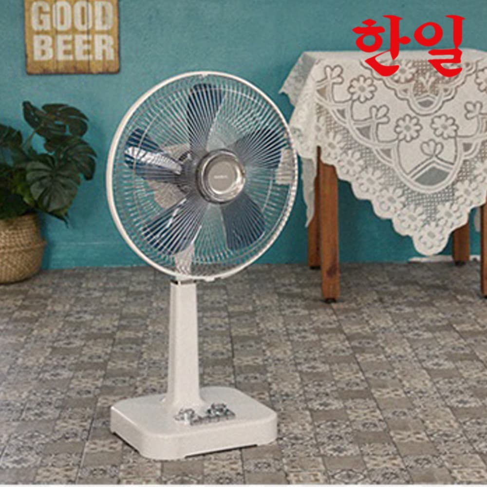 한일선풍기 레트로 디자인 선풍기 초미풍 스탠드 화이트