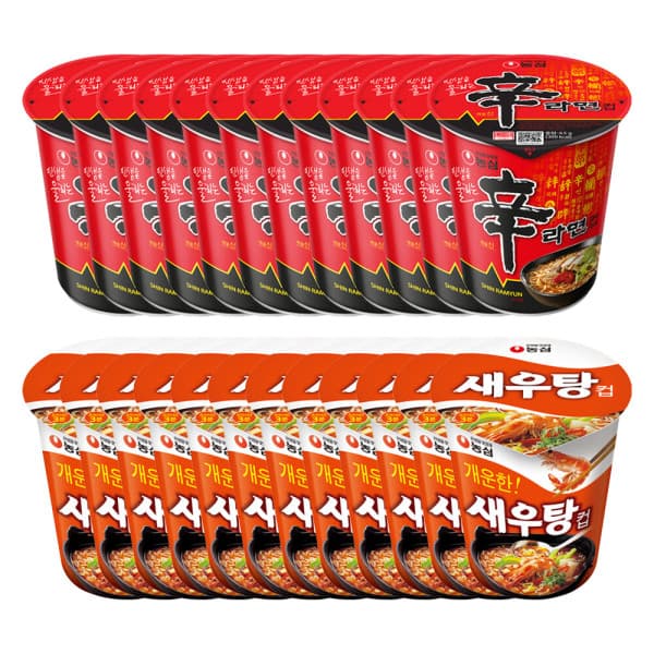 농심 농심 컵라면 소컵 신라면12개+새우탕12개