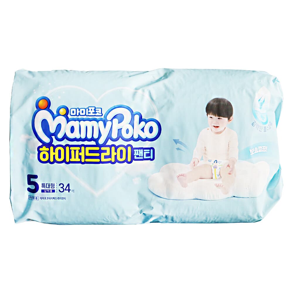 엘지 마미포코 하이퍼드라이 팬티형 기저귀 5단계 특대형 남아용 34개입 1개