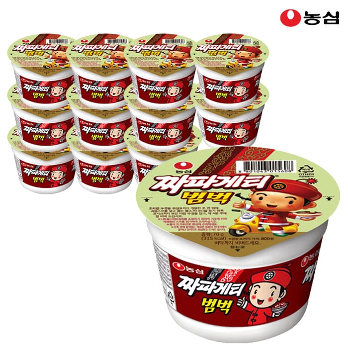 컵라면 농심 짜파게티범벅, 70g, 12개