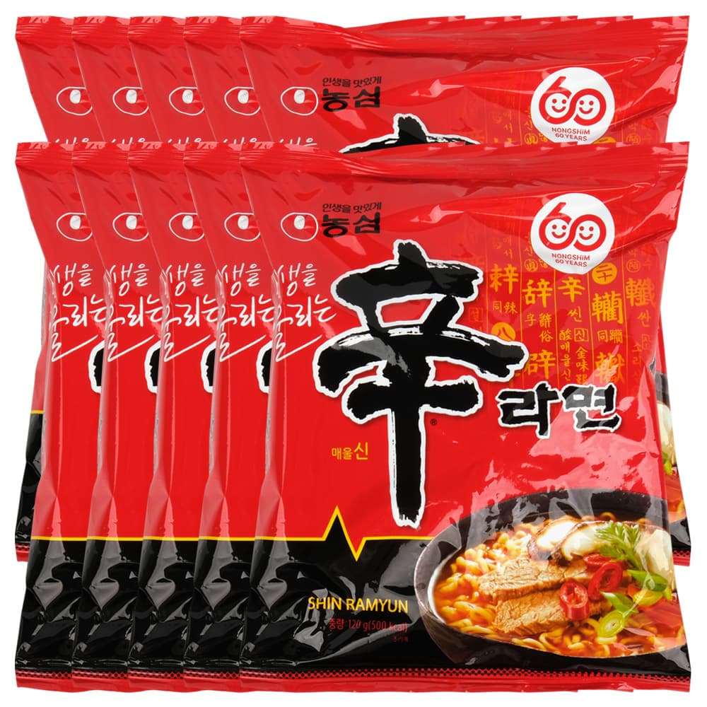 농심 신라면 오리지널, 120g, 10개