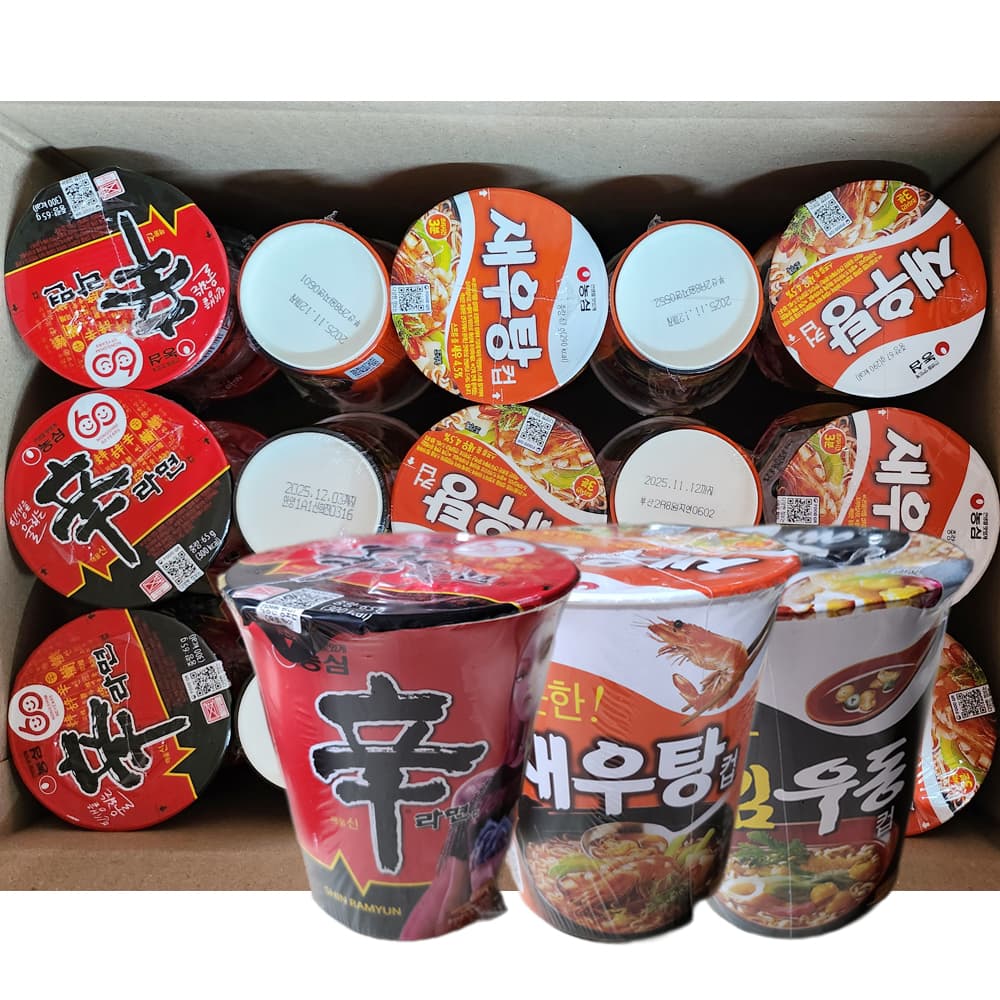 신라면 컵라면 3종 10입 30개 새우탕 튀김우동 소컵 작은컵 혼합세트