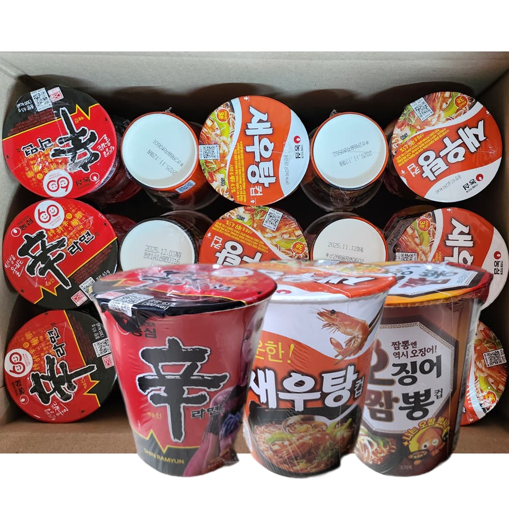 오징어짬뽕 컵라면 3종 10입 30개 신라면 새우탕 소컵 작은컵 혼합세트