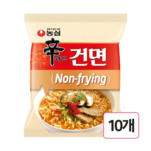 농심 신라면 건면 봉지라면 97g, 10개