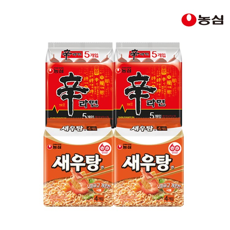 농심 신라면 10개+새우탕면 8개