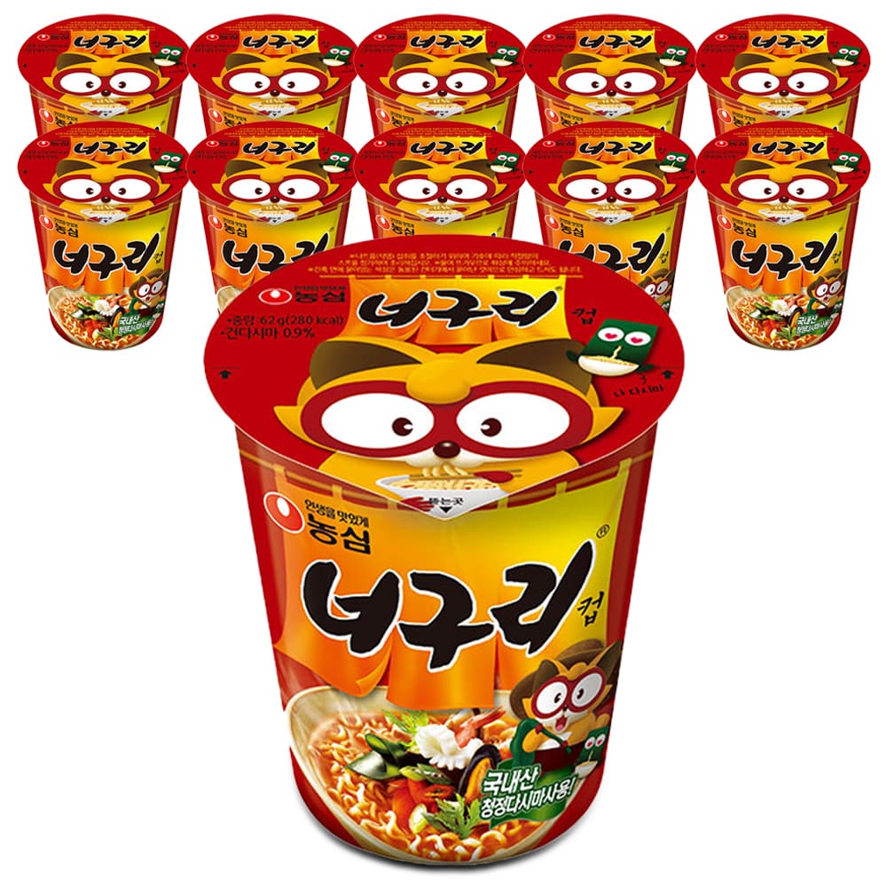 농심 컵라면 작은컵 너구리 62gx10개
