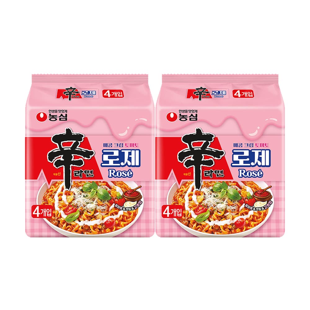 농심 신라면 로제, 134g, 8개